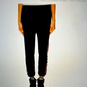 NWT! 🔥💕Gucci black with red and white pipping track pants. NEVER WORN! PERFECT